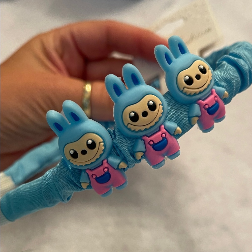 Blue monster cartoon labubu Headband for Kids or adults